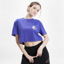 Γυναικείες Μπλούζες Κοντό Μανίκι  Tommy Jeans Super Crop Peace Smiley Γυναικείο T-shirt (9000090104_55732)