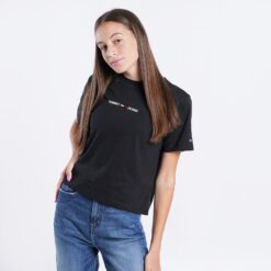 Γυναικείες Μπλούζες Κοντό Μανίκι  Tommy Jeans Tjw Bxy Crop Linear Logo Tee (9000088548_1469)