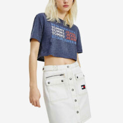 Γυναικείες Μπλούζες Κοντό Μανίκι  Tommy Jeans Tjw Super Crop Flag Repeat Tee (9000088565_45076)
