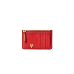 Γυναικεία Πορτοφόλια  Πορτοφόλια γυναικεία Tory Burch Κόκκινο WALKER TOP-ZIP CARD CASE